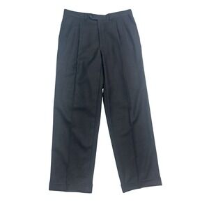 Pazoni Italy 36x32 Charcoal Dress Suit Pants Trousers Wool Pleated High Waisted